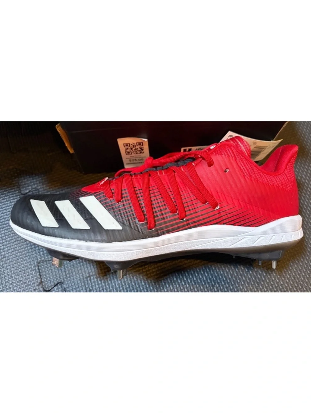 adidas Afterburner 6 Baseball Cleats Mens 9.5 Red Black Metal Spikes NWT